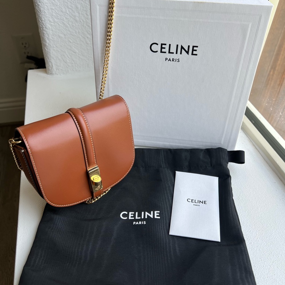 Celine Tan Leather Crossbody Bag